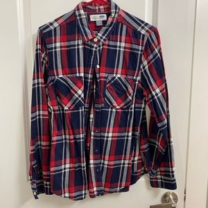 Blue and red plaid Old Navy flannel. Like new condition. Size large.